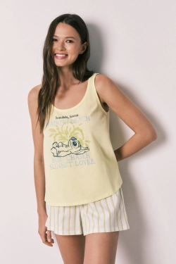 Жовта коротка піжама зі Стічем