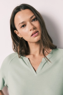 Короткая пижама с вафельной фактурой зелёная