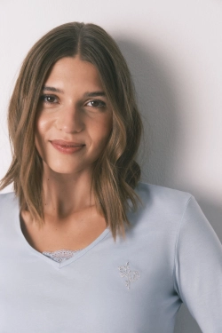 Довга піжама зі 100% бавовни синя з квітковим принтом