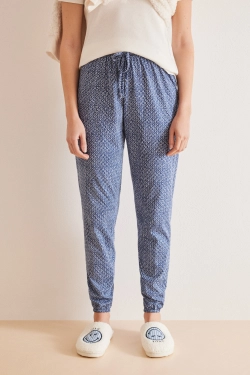 Длинные пижамные брюки из хлопка с геометрическим принтом