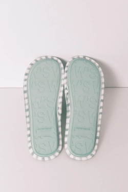 Домашние тапочки из флиса в зелёную клетку