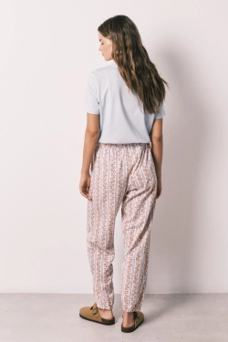 Штани carrot зі 100% бавовни з квітковим принтом