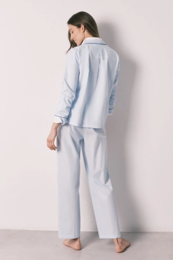 Синяя хлопковая пижама рубашечного кроя Hello Kitty