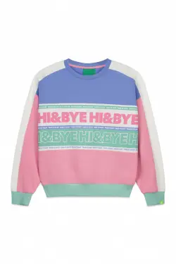 Свитшот из хлопкового флиса color block