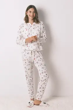 Довга біла піжама з бавовни Snoopy