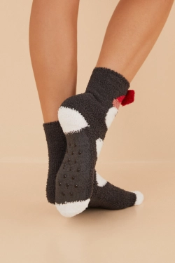 Пушистые носки с принтом в виде пингвина
