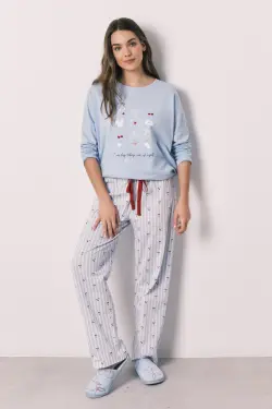 Довга бавовняна піжама Mickey Cherry