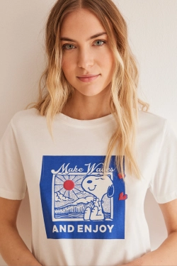 Сіра футболка Snoopy з бавовни