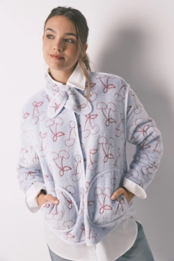 Флісовий халат з жакардовим ворсом