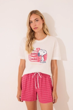 Короткая красная пижама Snoopy из хлопка