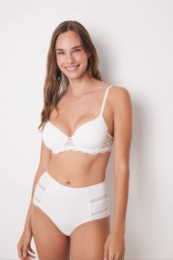 Білі коригуючі трусики з високою талією