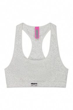 Серый спортивный бесшовный бюстгальтер