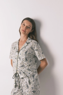 Піжама з бавовни з принтом пейслі