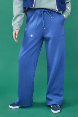 Длинные синие брюки-клеш
