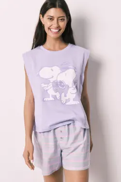 Короткая хлопковая пижама Snoopy
