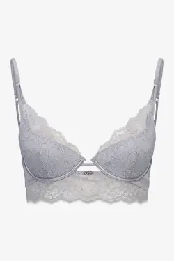 GORGEOUS Бюстгальтер push-up с серым кружевом