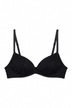 CHARMING Трикутний бюстгальтер з наповнювачем і мереживом в чорному кольорі