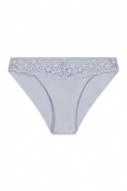 Сині класичні трусики з модалу та мережива