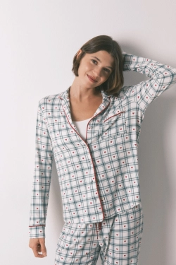 Длинная пижама в клетку