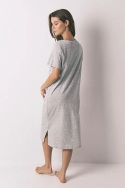 Хлопковая ночная сорочка миди с принтом Hedwig