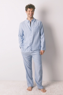 Чоловіча класична бавовняна піжама в смужку