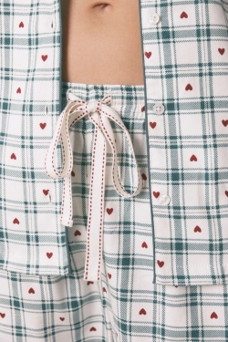 Хлопковая пижама рубашечного кроя с рождественским принтом