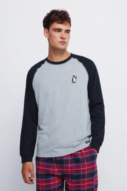 Довга піжама з штанами в клітинку