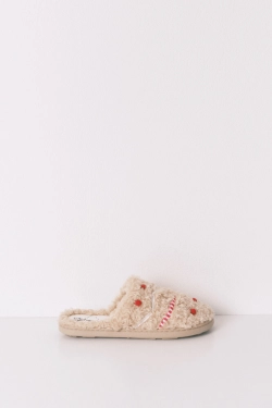 Бежевые тапочки из искусственной овчины Snoopy