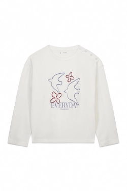 Футболка из хлопка с рукавом 3/4