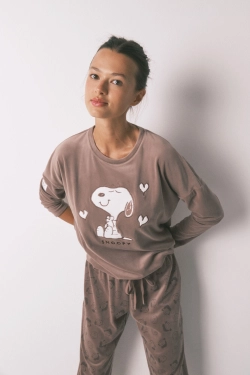 Длинная бархатная пижама Snoopy