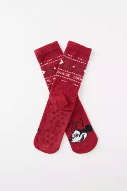 Красные трикотажные носки Mickey and Minnie