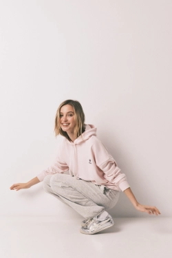 Брюки джоггеры из хлопкового флиса, серые