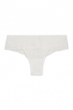 Широкі білі мереживні трусики-бразиліана
