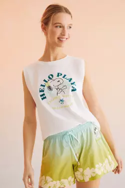 Белая майка Snoopy из 100 % хлопка