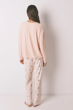 Довга піжама зі м’якої трикотажної тканини, з принтом собачок