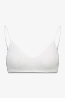 Белый бесшовный топ в рубчик с люрексом