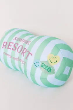 Зеленая подушка в полоску SmileyWorld®