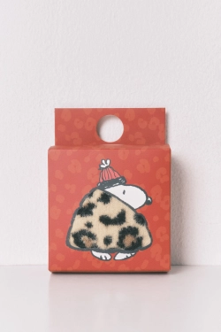 Длинные пушистые носки с леопардовым принтом Snoopy