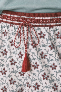 Длинные хлопковые брюки с цветочным принтом