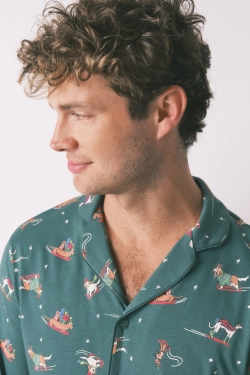 Чоловіча бавовняна піжама з принтом у вигляді собак