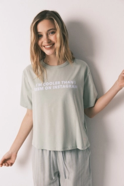 Довга бавовняна піжама з принтом у смужку