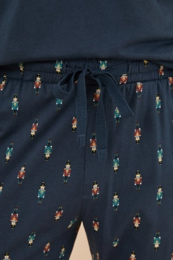 Длинная мужская пижама Щелкунчик из хлопка (размер S)