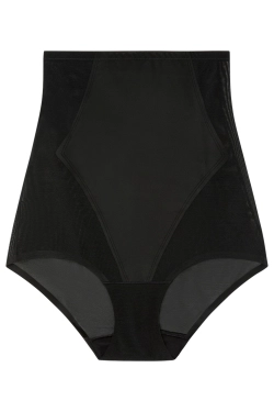 Чорні моделюючі трусики з високою посадкою та тюлем