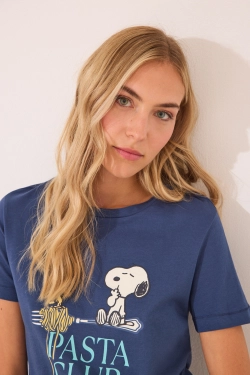 Довга піжама Snoopy з бавовни з геометричним принтом