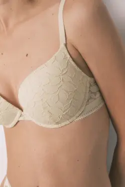 GORGEOUS Бюстгальтер push-up з бежевого мережива
