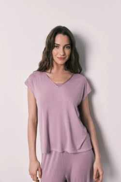 Пижама капри вискозная мягкая розовая