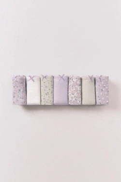 Набір із 7 класичних бавовняних трусиків із квітковим принтом