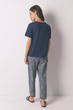 Синяя хлопковая пижама Smiley