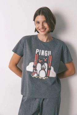 Сіра бавовняна піжама Pingu