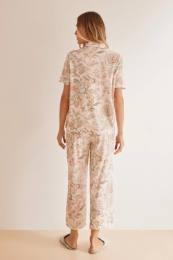 Классическая пижама с цветочным принтом из хлопка
